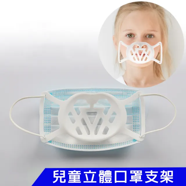 【DW 達微科技】SC07第三代兒童透氣舒適款全罩立體矽膠口罩支架(20入組)