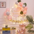 韓系粉嫩寶貝生日氣球組1組-數字任選(生日氣球 派對 氣球 佈置 周歲 慶生 布置)