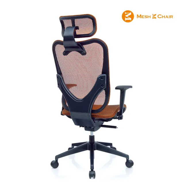 【Mesh 3 Chair】華爾滋人體工學網椅-附頭枕-亮橘(人體工學椅、網椅、電腦椅)