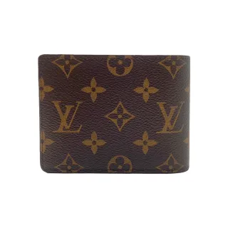 【Louis Vuitton 路易威登】Multiple 帆布交叉六卡對開短夾(M60895-咖)