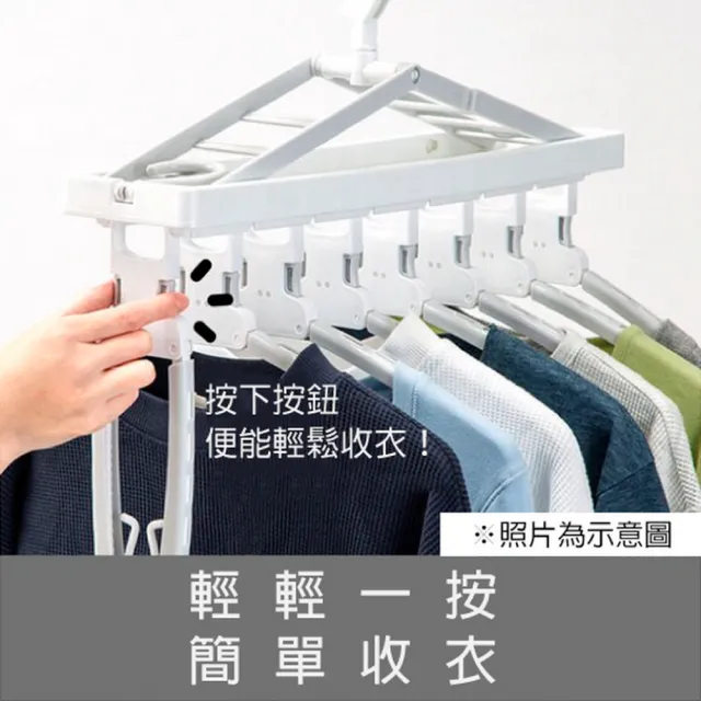 【NITORI 宜得利家居】連結式可折曬衣架 8P LGY(連結式 可折 曬衣架) 