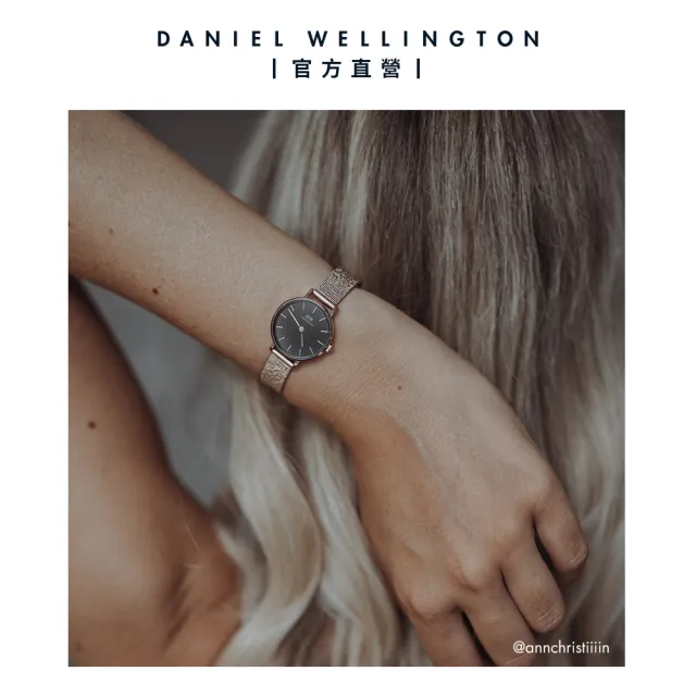 【Daniel Wellington】DW 錶帶 Quadro/Petite 10mm玫瑰金麥穗式金屬編織錶帶(DW00200276)