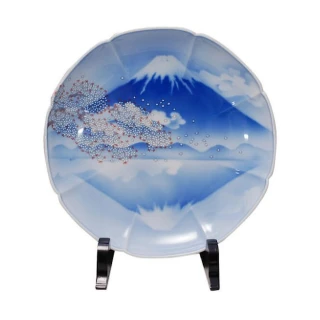 【海夫健康生活館】LZ 尚美堂 日本製 富士山 桌上擺飾 裝飾盤 25.5×4cm(J0156-01)