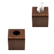 【AberW】弧邊紙巾盒-深色-正方(木面紙盒 餐桌面紙盒 餐桌紙巾盒 深色面紙盒 正方面紙盒 質感紙巾盒)