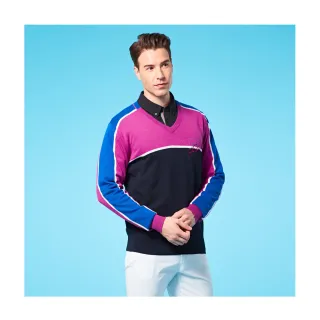 【Jack Nicklaus 金熊】GOLF男款精梳棉針織棉衫/高爾夫球衫(紫色)
