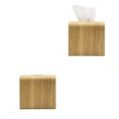【AberW】弧邊紙巾盒-淺色-正方(木面紙盒 餐桌面紙盒 餐桌紙巾盒 淺色面紙盒 正方面紙盒 質感紙巾盒)