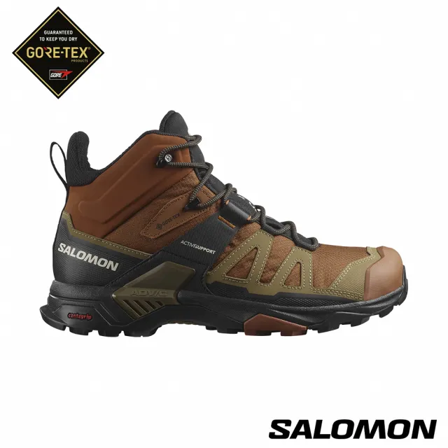 salomon官方直營】男X ULTRA 4 Goretex 中筒登山鞋寬楦(黑/灰/珍珠藍