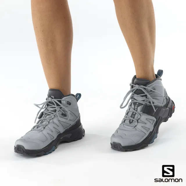 salomon官方直營】男X ULTRA 4 Goretex 中筒登山鞋寬楦(黑/灰/珍珠藍