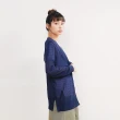 【Dailo】亞麻V領洞洞-女長袖針織衫 V領 藍 杏 黃(三色/魅力商品/版型適中)