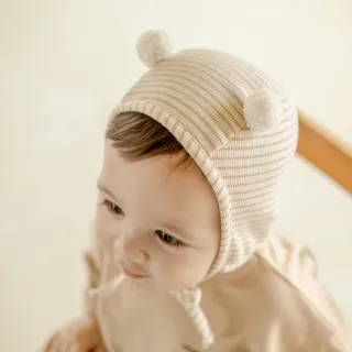 【Happy Prince】韓國製 Leo條紋毛球棉質嬰兒童帽(寶寶帽童帽保暖)