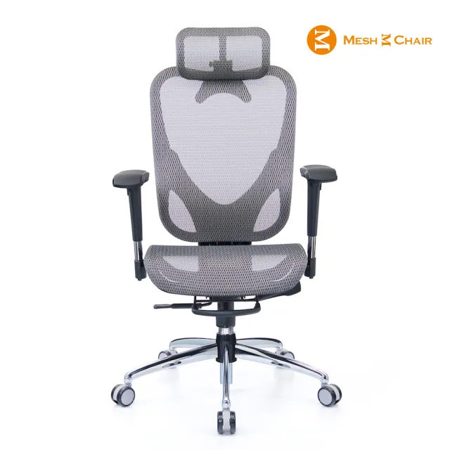 【Mesh 3 Chair】華爾滋人體工學網椅-精裝版-銀灰(人體工學椅、網椅、電腦椅、主管椅)
