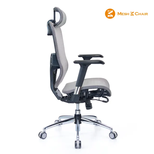 【Mesh 3 Chair】華爾滋人體工學網椅-精裝版-銀灰(人體工學椅、網椅、電腦椅、主管椅)