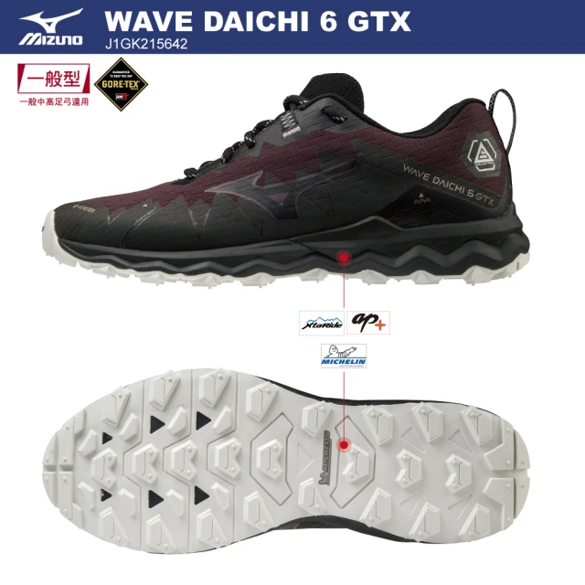 MIZUNO 美津濃 WAVE DAICHI 6 GTX 女款越野慢跑鞋 J1GK215642(慢跑鞋)