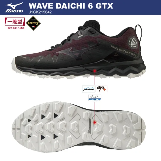 【MIZUNO 美津濃】WAVE DAICHI 6 GTX 女款越野慢跑鞋 J1GK215642(慢跑鞋)