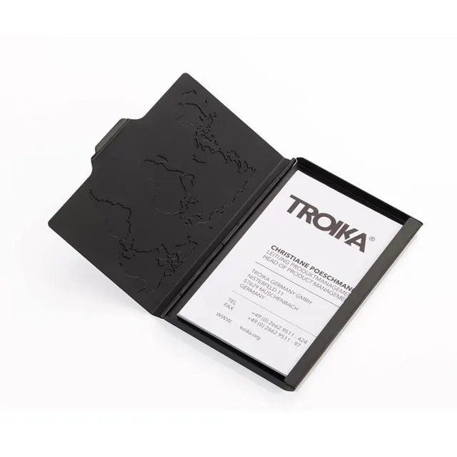 【Troika】世界地圖輕巧名片夾#浮凸地圖設計(輕薄美型質感爆表)