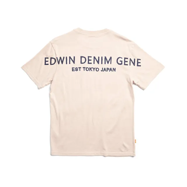 【EDWIN】男裝 PLUS+ 塗鴉LOGO短袖T恤(淡桔色)