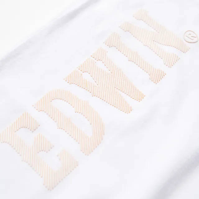 【EDWIN】男裝 PLUS+ 立體夾層印花短袖T恤(白色)