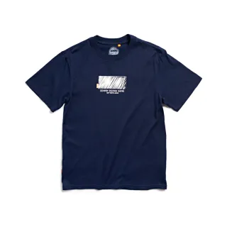 【EDWIN】男裝 PLUS+ 塗鴉LOGO短袖T恤(丈青色)