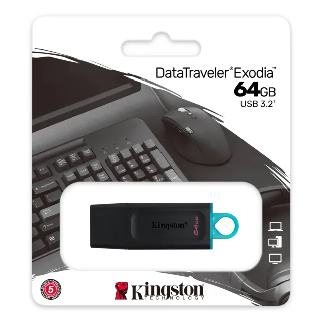 【Kingston 金士頓】64GB DataTraveler Exodia DTX USB3.2 Gen1 隨身碟(平輸 DTX/64GB)