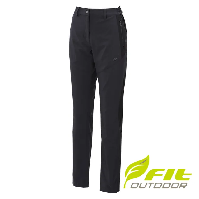 【Fit 維特】女-彈性吸排抗UV機能長褲-鐵礦灰 LS2802-77(休閒下著/休閒褲/薄長褲)