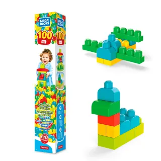 【Mega Bloks 美高積木】高樓大廈積木(100顆大積木/兒童積木/學習積木/創意DIY拚搭)