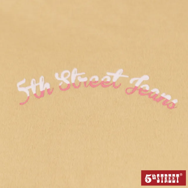 【5th STREET】女裝 短t 短袖 上衣 t恤 TEE 寬版 logo 棉質 黃色(570869)