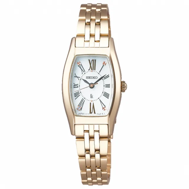 【SEIKO 精工】LUKIA 酒桶型美鑽太陽能女錶/19.8mm雙11限定(V117-0EE0U SUP442J1)