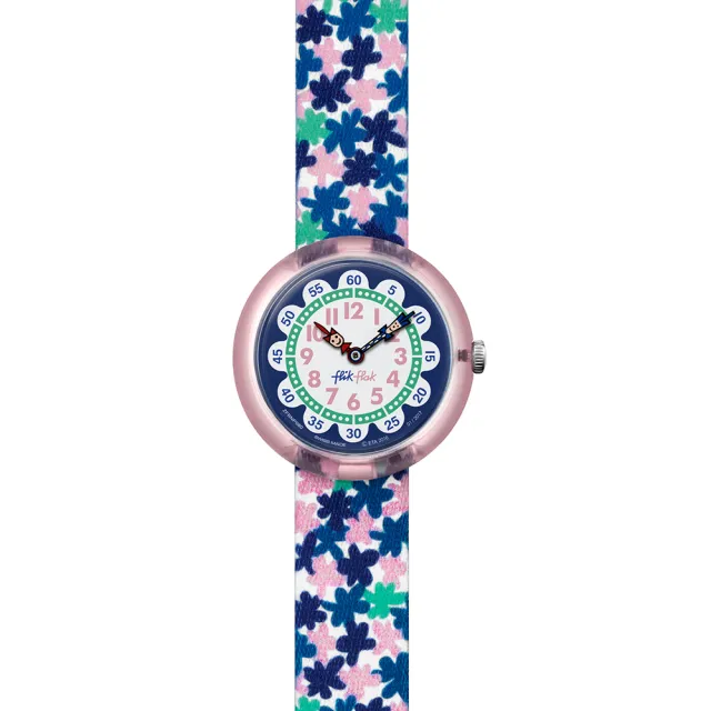 【Flik Flak】兒童手錶 倫敦之花 LONDON FLOWER 兒童錶 編織錶帶 瑞士錶 錶(31.85mm)