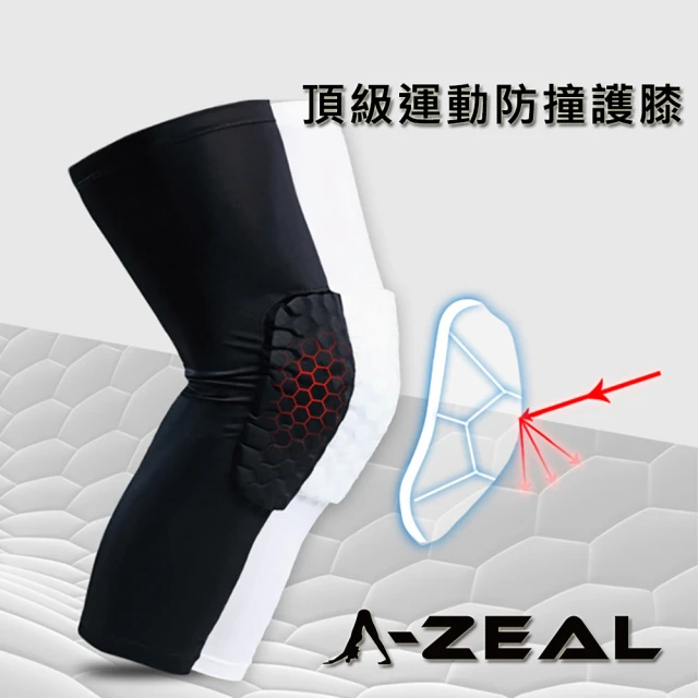 【A-ZEAL】頂級防衝擊蜂巢護膝(緩衝防撞/吸濕排汗SP7903-買一只送一只-共2只)