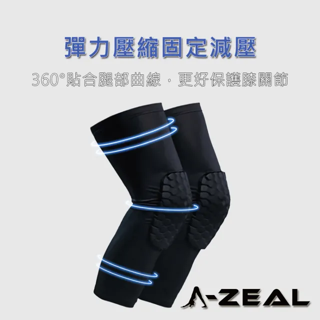 【A-ZEAL】頂級防衝擊蜂巢護膝(緩衝防撞/吸濕排汗SP7903-買一只送一只-共2只)