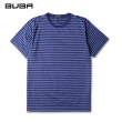 【MAXON 馬森大尺碼】藍色橫條紋吸濕排汗彈力圓領衫XL-4L(11722-56)