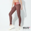 【Mollifix 瑪莉菲絲】TRULY小尻長腿撞色訓練褲、瑜珈服、Legging(落栗棕)