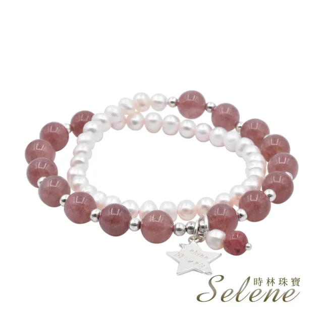 【Selene】草莓晶珍珠雙圈手鏈