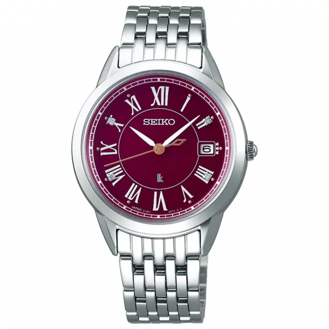 【SEIKO 精工】LUKIA 羅馬時刻美鑽太陽能女錶/33.9mm 父親節 (V147-0CR0R SUT393J1)