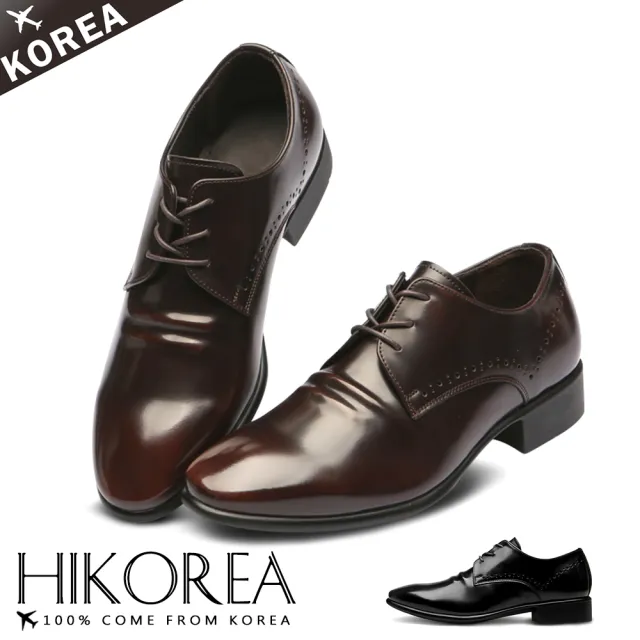 【HIKOREA】韓國空運。 職人通勤抓皺減壓系列厚底正裝男皮鞋/增高4CM/版型偏小(73-451/現+預)