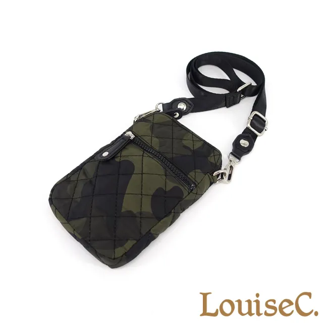 【LouiseC.】雙11 Tree House 尼龍菱格紋隨身手機斜背小防水包-2色(YS2195-05)