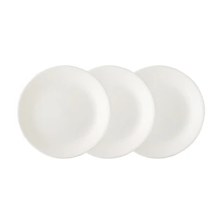 【CorelleBrands 康寧餐具】純白8吋餐盤-三入組