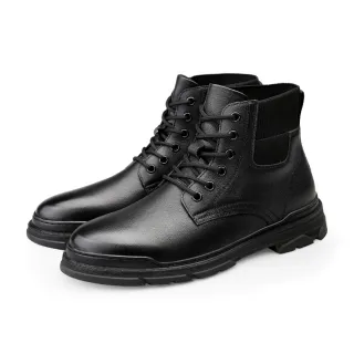 【ANSEL】真皮馬丁靴/真皮頭層牛皮經典質感馬丁靴-男鞋(黑)