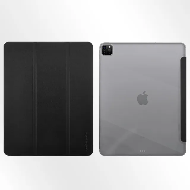 【Metal-Slim】Apple iPad Pro 12.9吋 第5代 2021(高仿小牛皮三折磁吸立架式皮套)