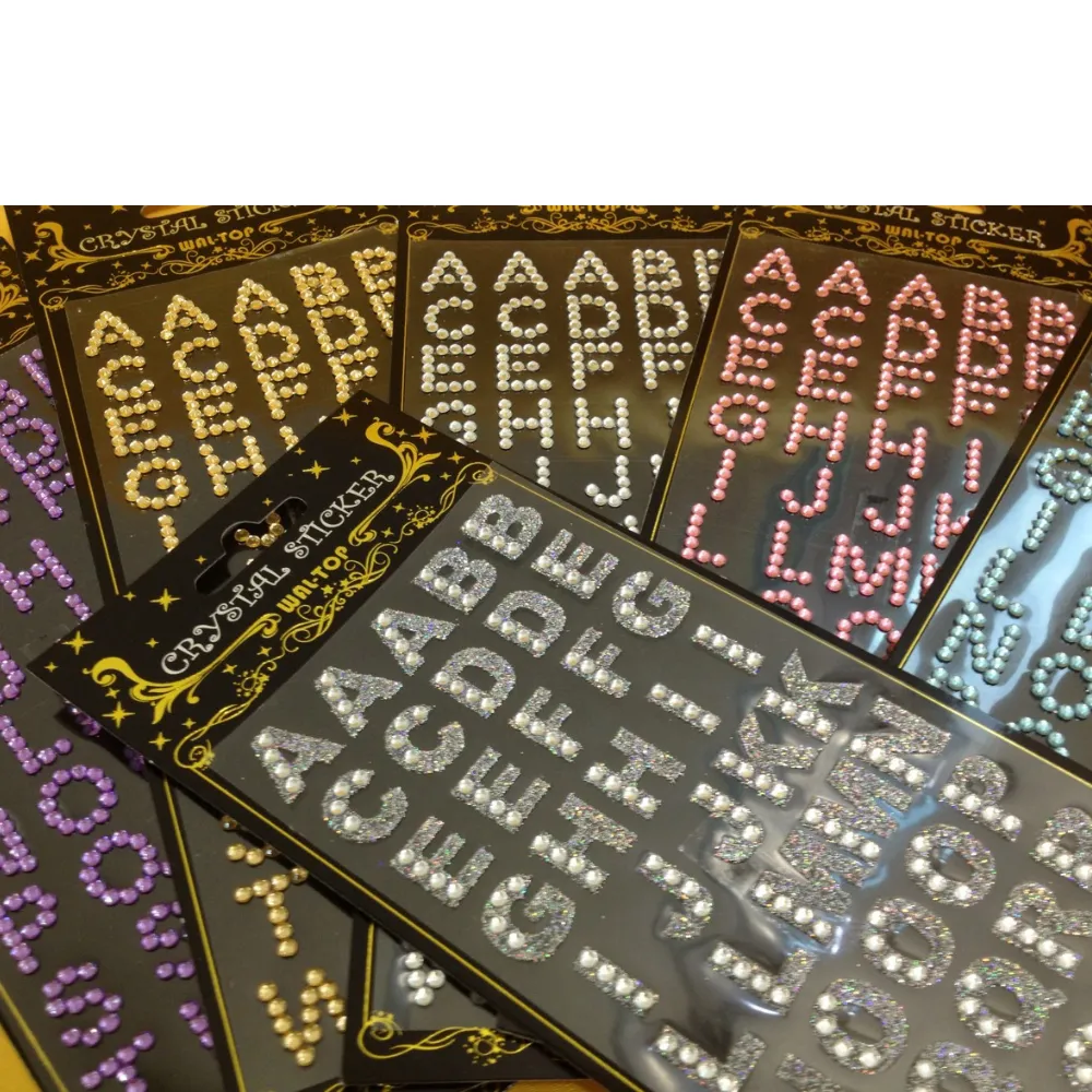 【WAL-TOP】DIY 英文字母鑽貼貼紙 手機殼 筆記本 禮物卡片裝飾(6入組/多色)