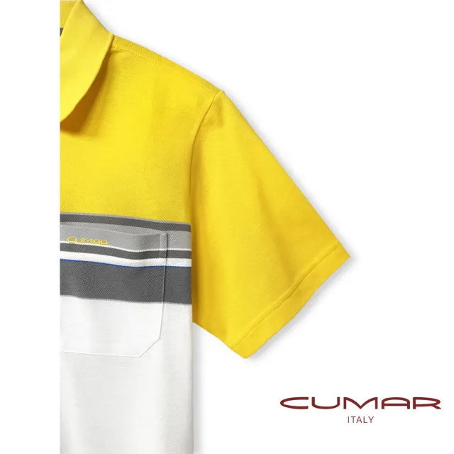 【CUMAR】男裝短袖羅紋領條紋POLO衫/178255(舒適親膚)