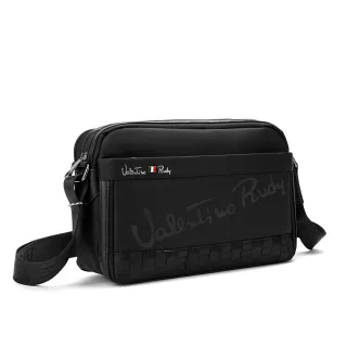 【Valentino Rudy 范倫鐵諾.路迪】機能收納休閒橫式斜背/側背包(黑色 VR-NT21933)