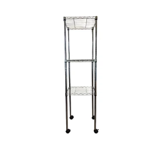 【A+Courbe】MIT耐重鐵力士鍍鉻移動式萬用收納三層架45x45x185cm(置物架 電器架 床邊櫃 鞋架)