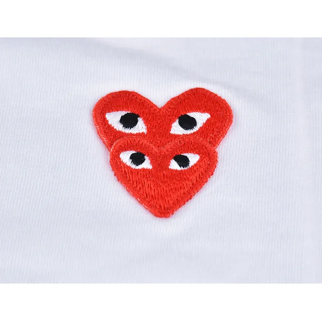 【川久保玲】COMME DES GARCONS PLAY川久保玲 刺繡LOGO小愛心設計短袖T恤(女款/白)