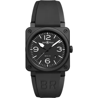 【Bell&Ross】黑色啞光陶瓷機械腕錶 戶外 春遊(BR0392-BL-CE)