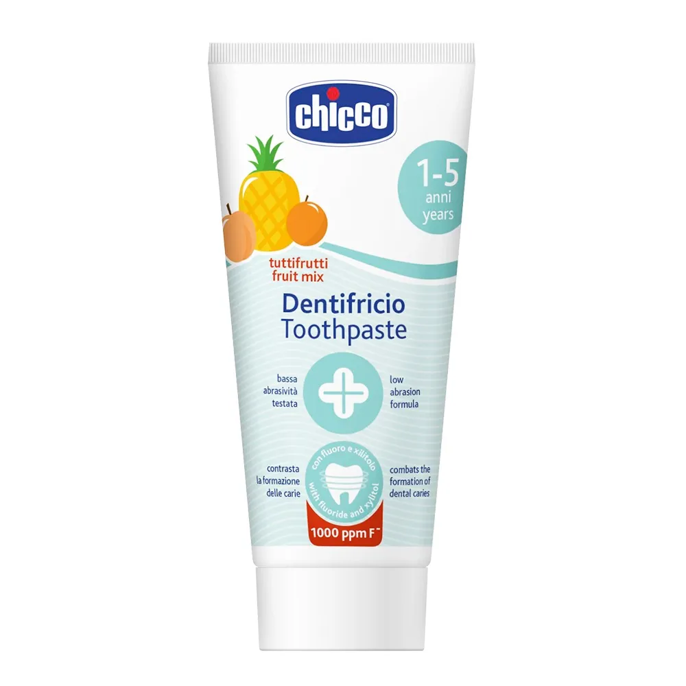 【Chicco 官方直營】兒童木糖醇含氟牙膏50ml(鳳梨水果)