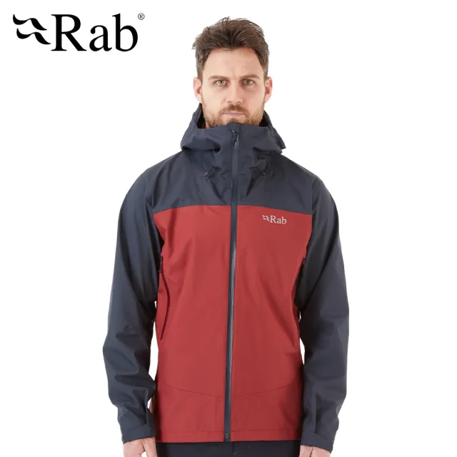 【RAB】Arc Eco Jacket 防風防水連帽外套 男款 鯨魚灰/腥紅 #QWH07