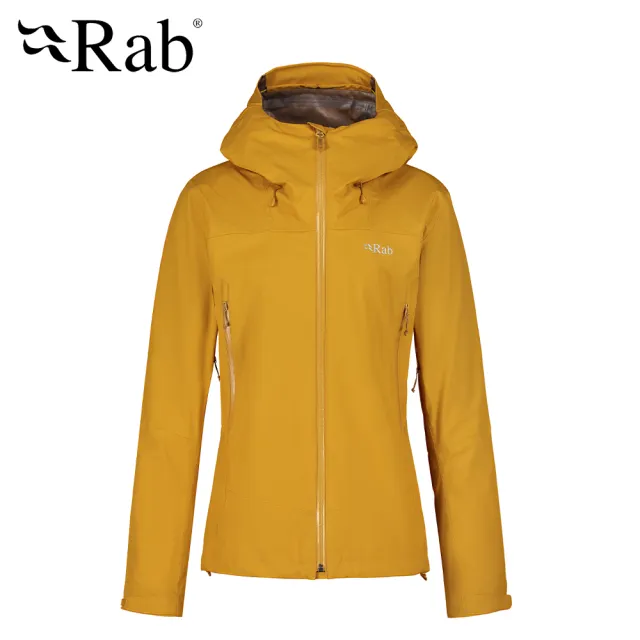 【RAB】Arc Eco Jacket Wmns 防風防水連帽外套 女款 深南瓜黃 #QWH08