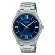 【CASIO 卡西歐】指針男錶 不鏽鋼錶帶 藍 生活日常防水(MTP-V005D-2B5)