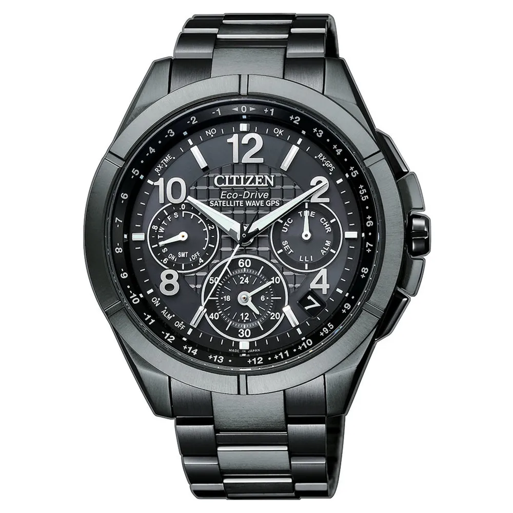 【CITIZEN 星辰】GPS定位對時藍寶石防水男腕錶-黑43.8mm(CC9075-52F)